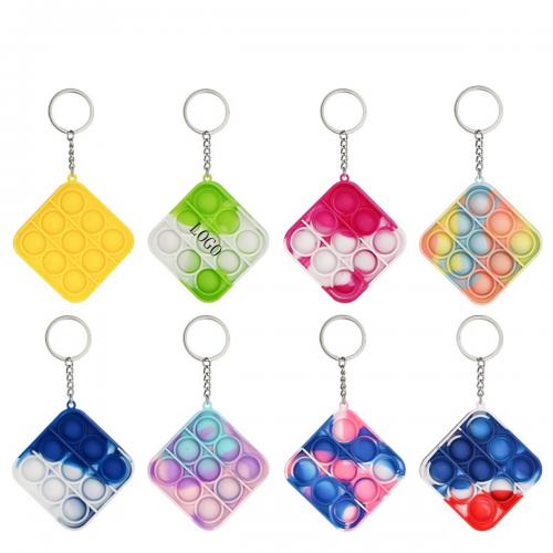 Push Pop Bubble Square Shape Keychain
