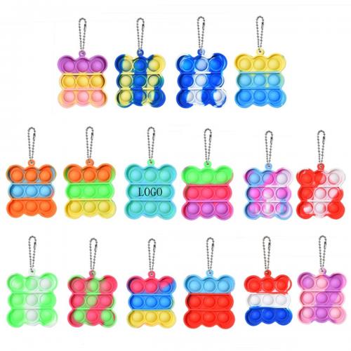 Square Push Pop Bubble Square Shape Keychain