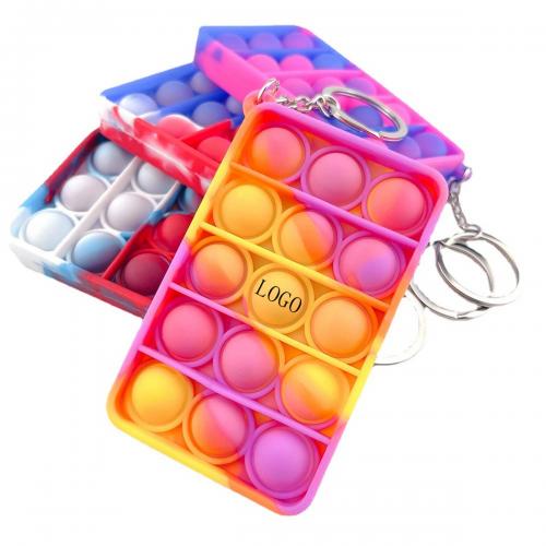 Rectangle Bubble Push Pop Toy Keychain
