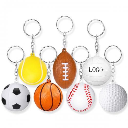 Sports Ball Stress Reliever Keychain