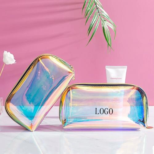 Holographic Half Round Cosmetic Bag