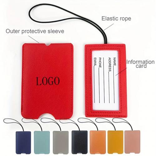 Soft PU leather Luggage Tags With Elastic Strip