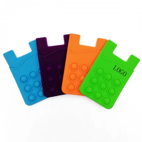 Silicone Push Bubble Pop Fidget Toy Phone Wallet
