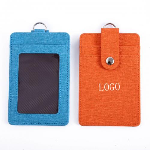 PU Leather 3 Pockets Card Holder With Key Ring