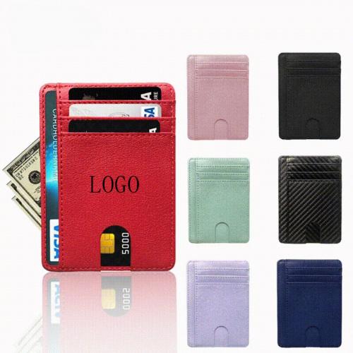 RFID Blocking 2 Sides PU Leather Card Holder Wallet