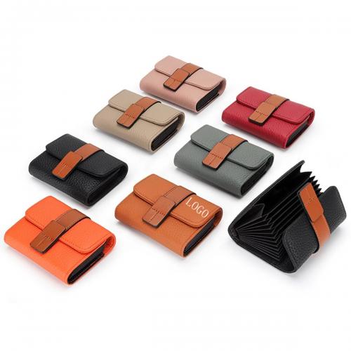 Leather Credit Card Holder W/ 9 Slots