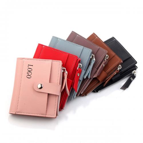 Pu Credit Card Wallets W/Snap Closure
