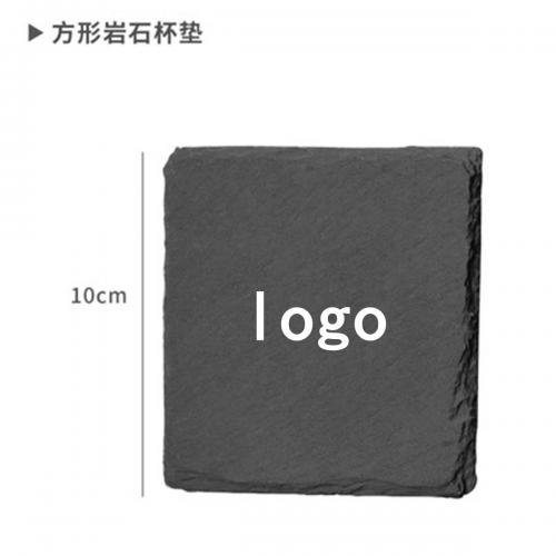 Square Slate Coaster Set with Black Metal Stand