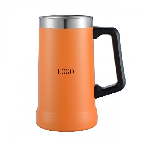 24 Oz Stainless Steel Beer Mug w/ Handle