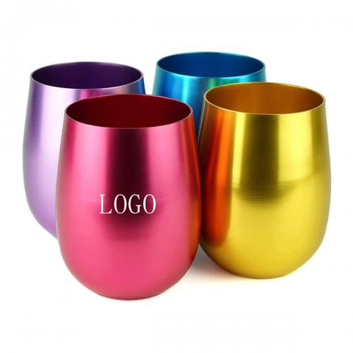 Reusable 12 Oz Aluminum Stemless Cups