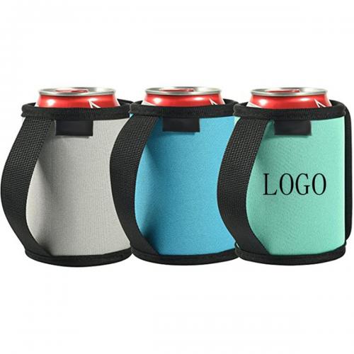 12 Oz. Neoprene Sublimated Can Cooler W/ Strap Handle