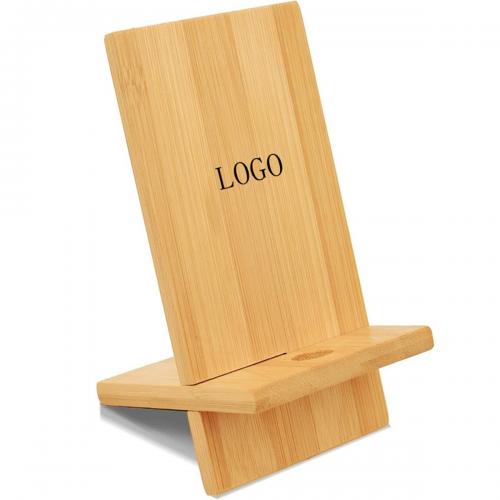 Bamboo Cell Phone Stand w/Charging Hole