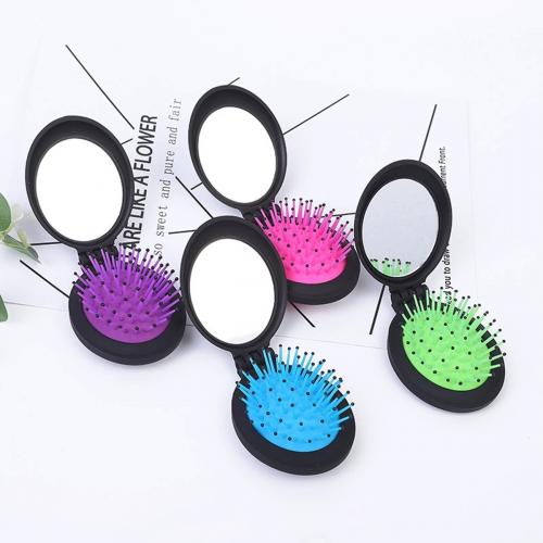 Foldable And Compact Comb And Mirror Set Ellipse Shape