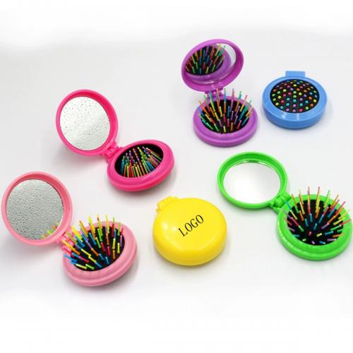 Compact Pop-Up Brush with Mirror
