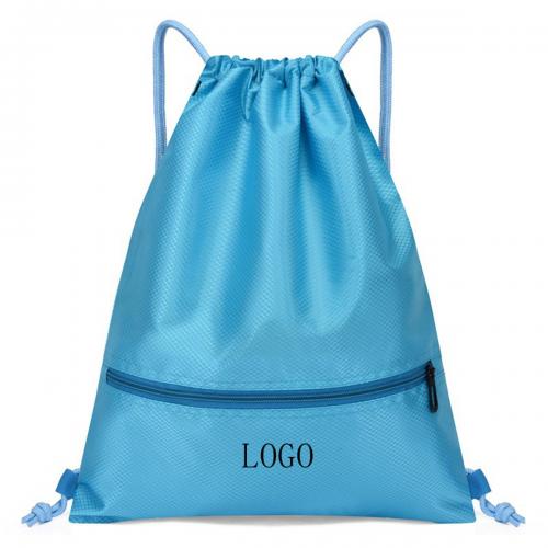 Football Shape Fabric Large Drawstring W/ Zipper