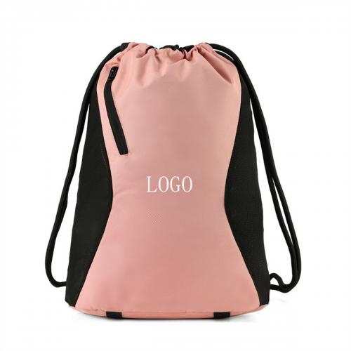 Drawstring Backpack with Front Zipper Pocket