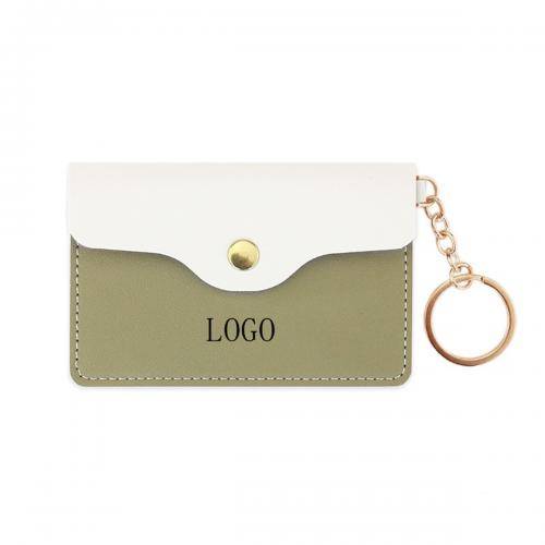 Leather Mini Purse w/ Press Button and Key Ring