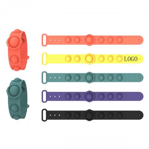 Wearable Push Pop Bubble Sensory Fidget Hand Finger Press Silicone Bracelet