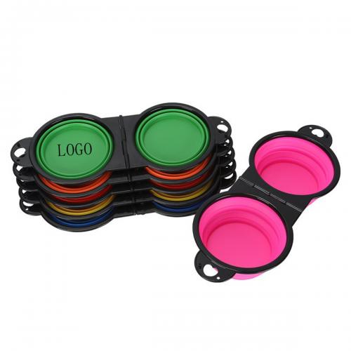 12 oz Double Collapsible Pet Bowl W/Carabiners