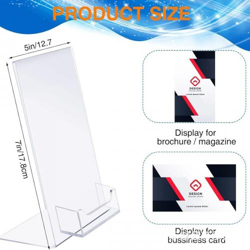 Clear Slanted Acrylic  business card stand with sign holder