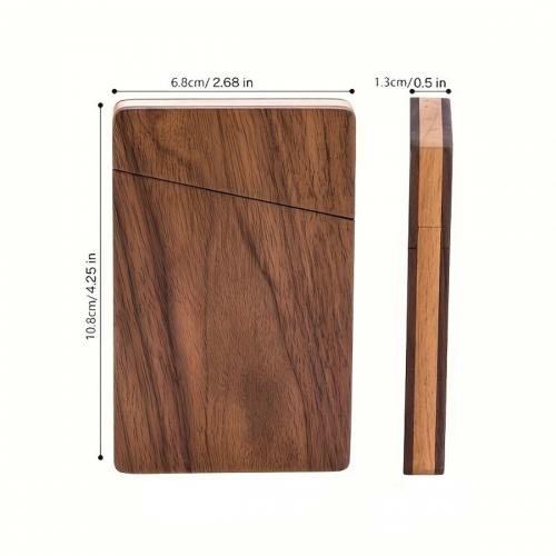 Magnetic Walnut Wood Business Card Pocket Case