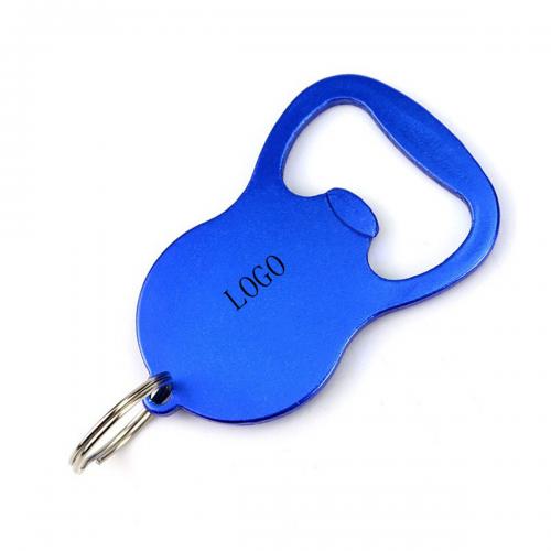 Round Bell Shape Plain Bottle Opener w/Key Ring