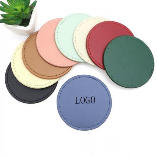 Faux Leather Round Coaster