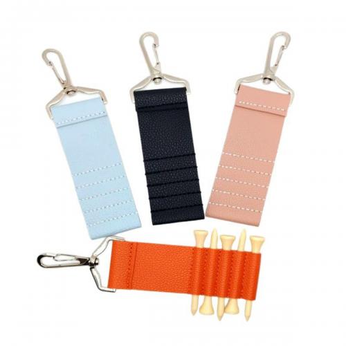 PU Leather Golf Tee Holder Keychain