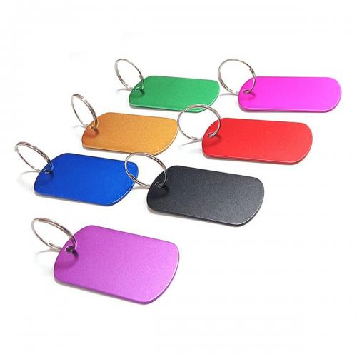 Aluminum Anodized Dog Tag Keychain