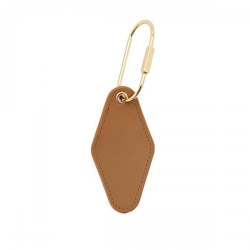 Vintage PU Leather Double-Sided Diamond Keychain