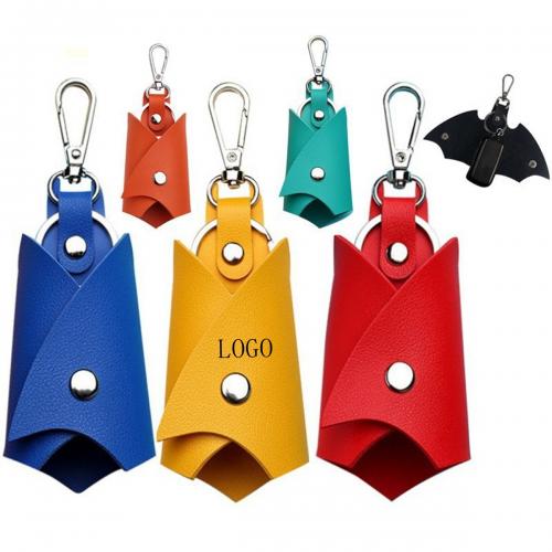 Leather Bat Car Key Chain Bag