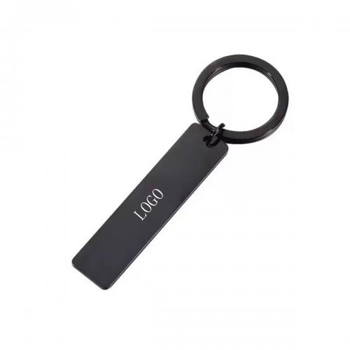 Rectangular Stainless Steel Tag Keychain