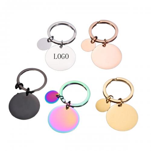 Versatile Round Stainless Steel Keychain