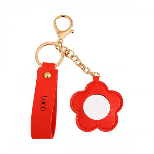 Leather Key Chain With Mirror